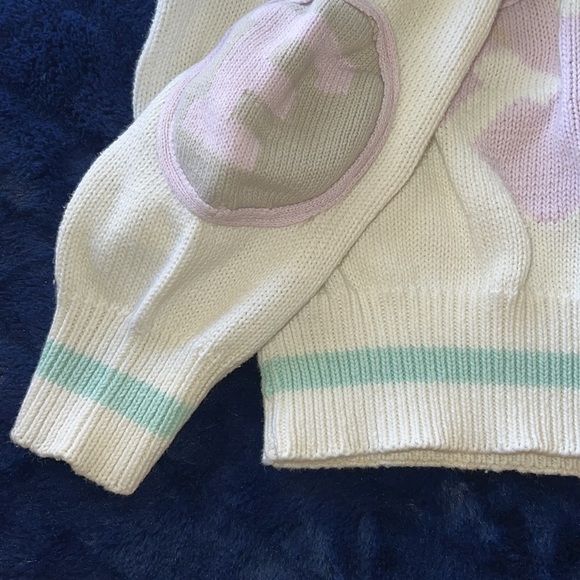 NAF NAF. VINTAGE. 1980’s SWEATER. WHITE W/PASTEL COLORS. NOSTALGIC. SUPER SOFT - Picture 7 of 12